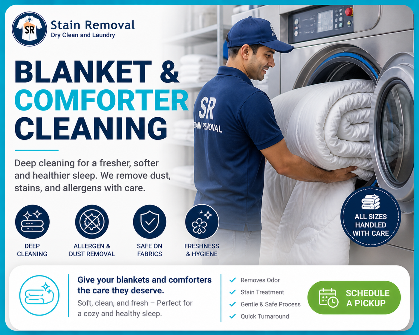 Blanket and comforter cleaning